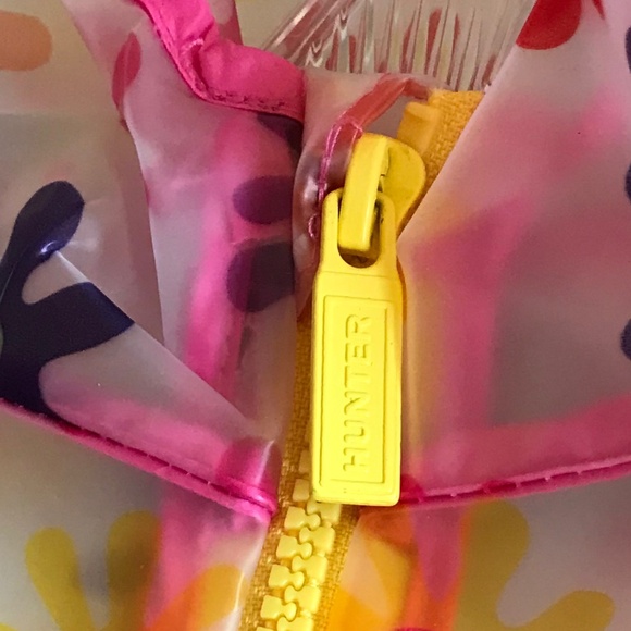 HUNTER ☔️ TRANSLUCENT FLORAL ZIP UP RAIN JACKET - Picture 5 of 10